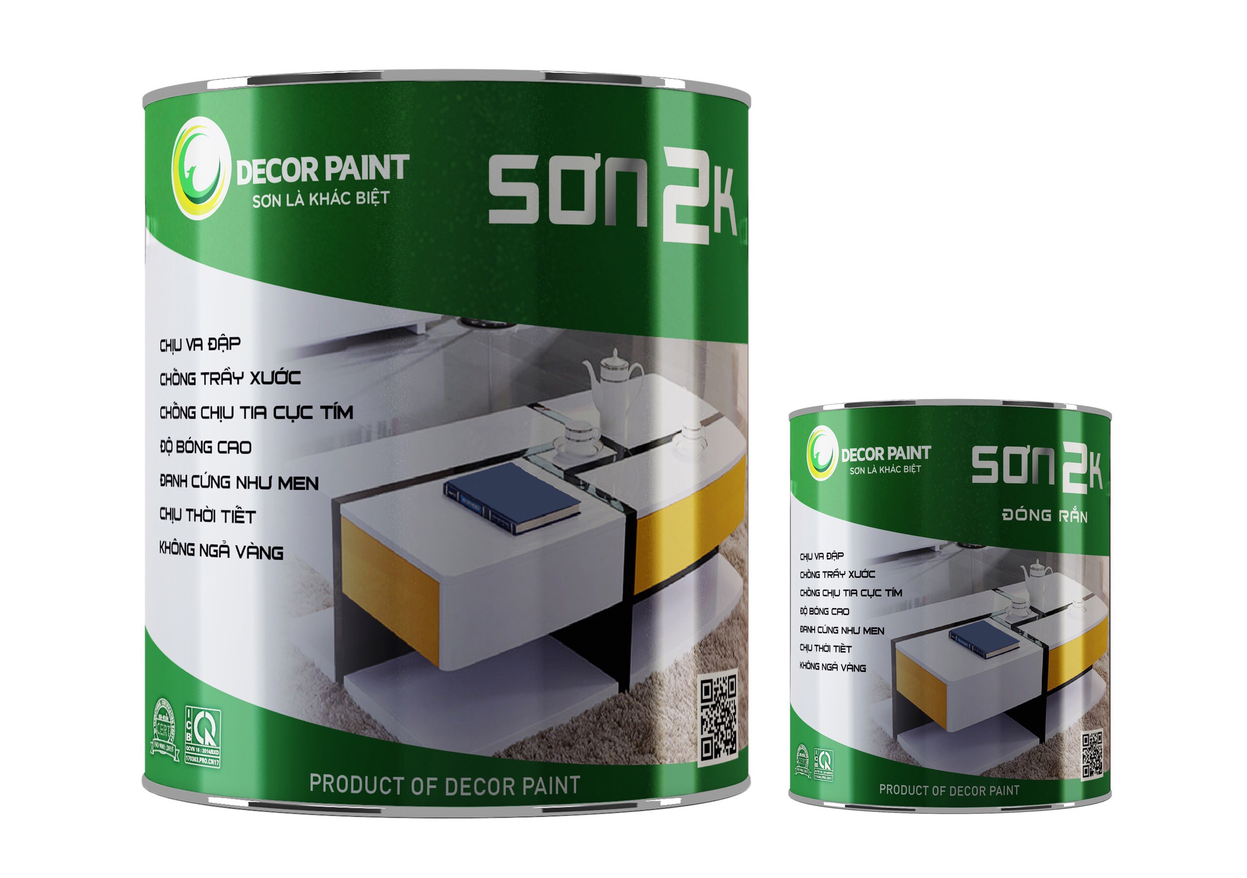 Sơn 2k màu trắng decor paint