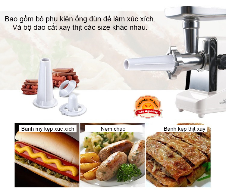 Máy xay thịt làm xúc xích lạp sườn công suất cao Giormani (Vuông)