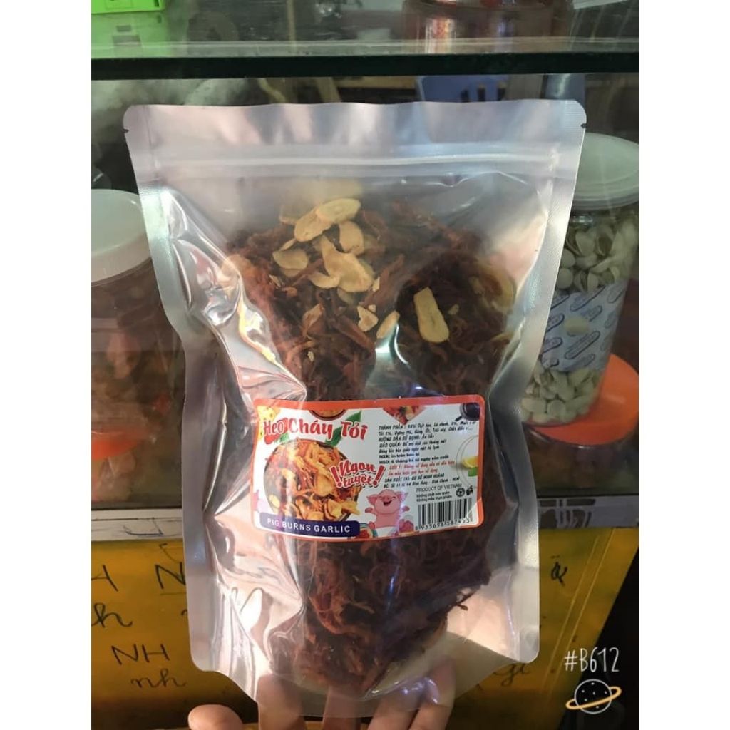 Thịt heo khô cháy tỏi gói 0,5 kg