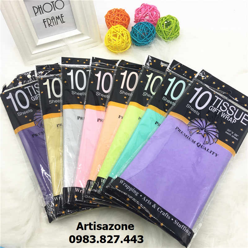 Giấy Làm Hoa Cầu - Tissue Paper (Số Lượng 10 Tờ - 1 Màu)