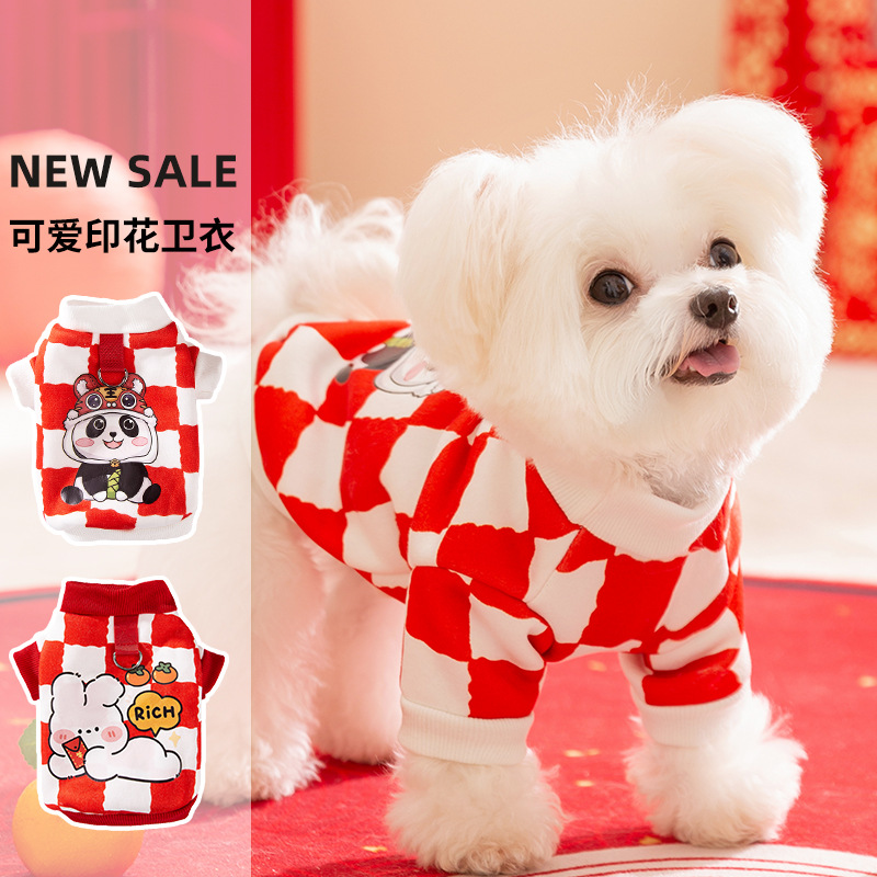 áo nỉ - áo ấm - áo thu đông hình rabbit rich và panda đội nón lân dành cho chó mèo - T3 PETS SHOP