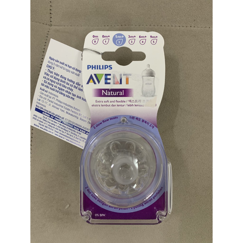 [Chính Hãng] Núm ti thay thế bình Natural Avent đủ size