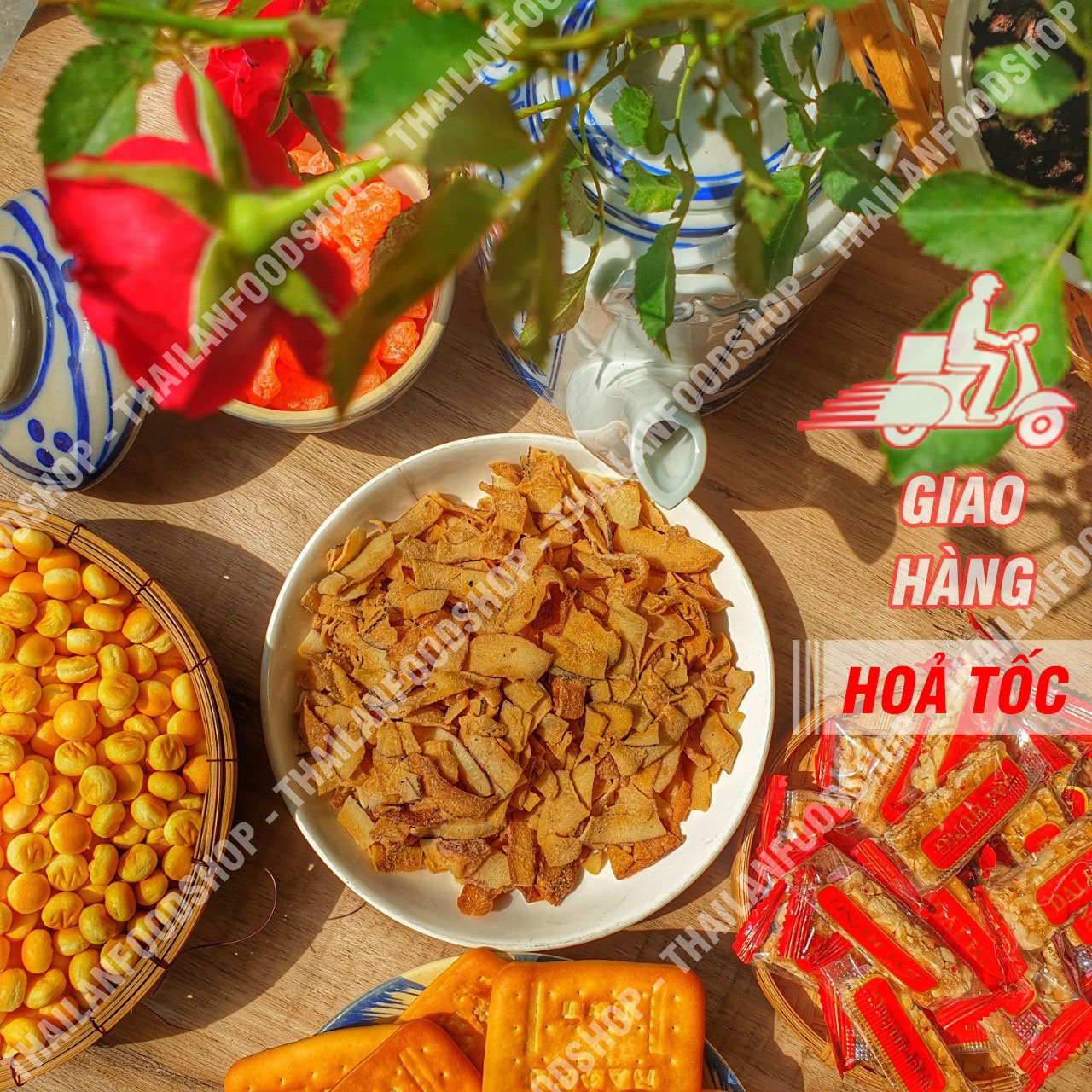 Cơm Dừa Sấy Giòn Lon 400Gr & Túi 1KG