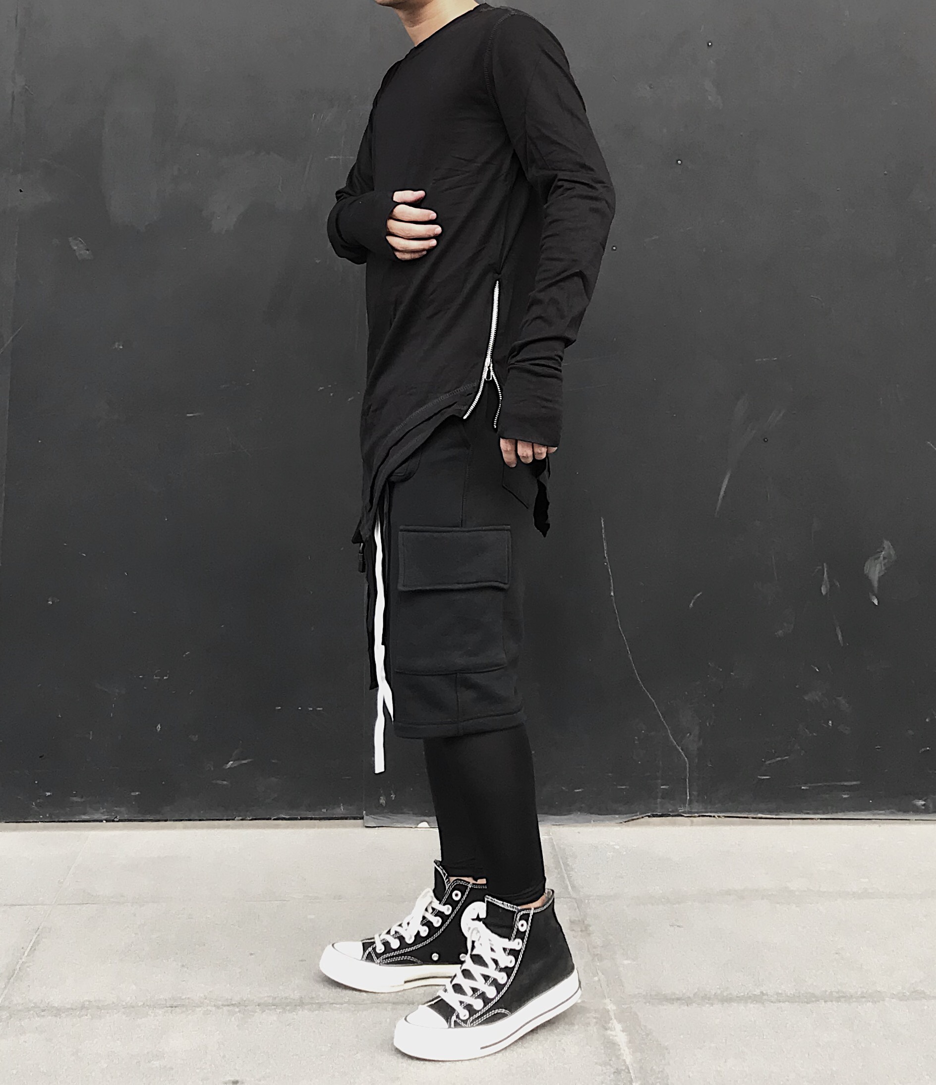 Áo dài tay vạt nhọn layer Long sleeved tee 005