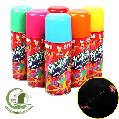 [HCM]Bình xịt dây sinh nhật - sợi dây nhiều màu