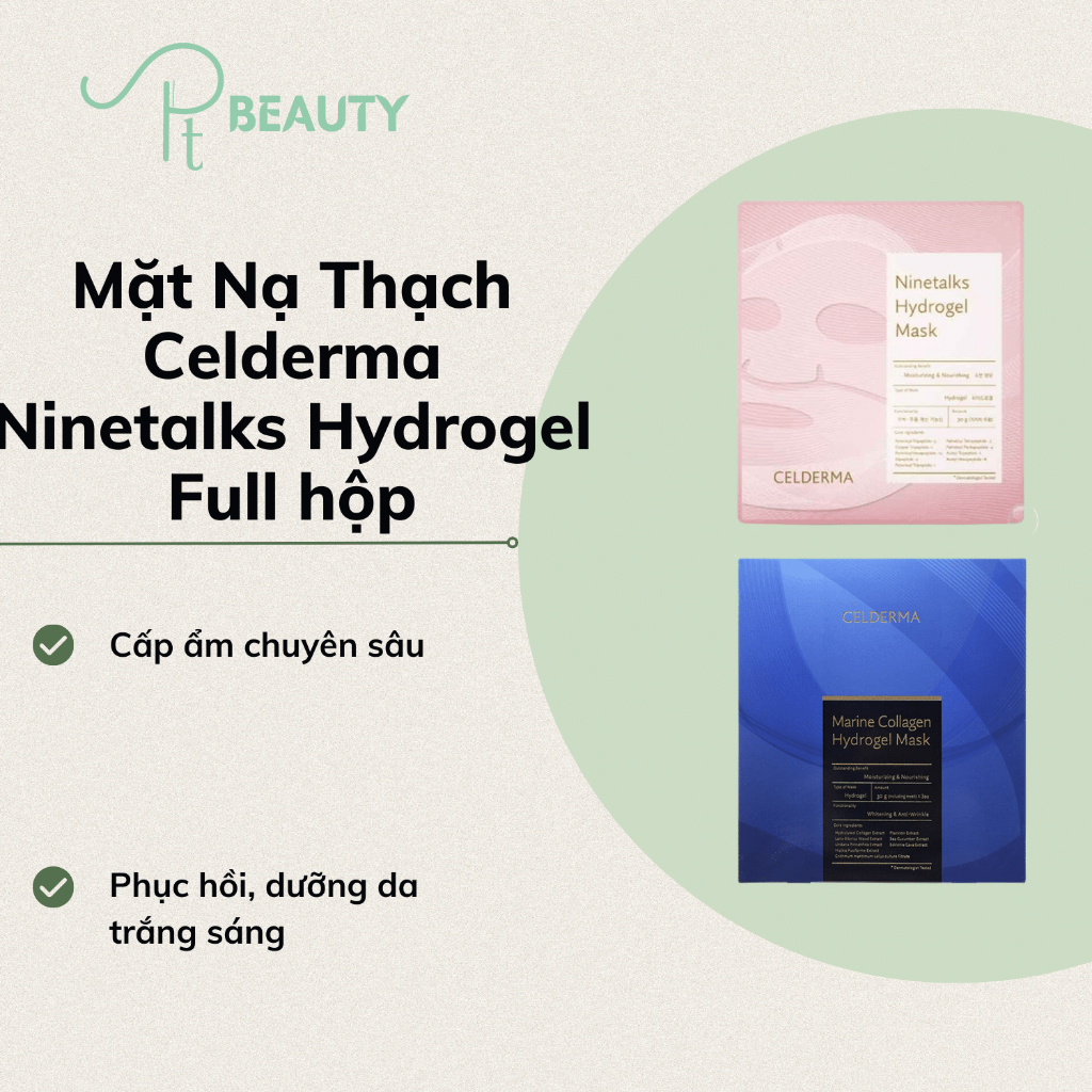 Mặt Nạ Thạch Celderma Ninetalks Hydrogel - Full hộp