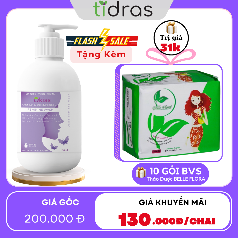 Nước rửa phụ khoa thảo mộc đông y okiss