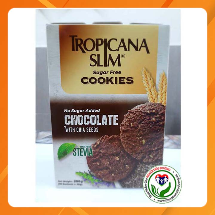 HCMChính hãng Bánh quy ăn kiêng Tropicana Slim Cookies Socola 200g 10 x