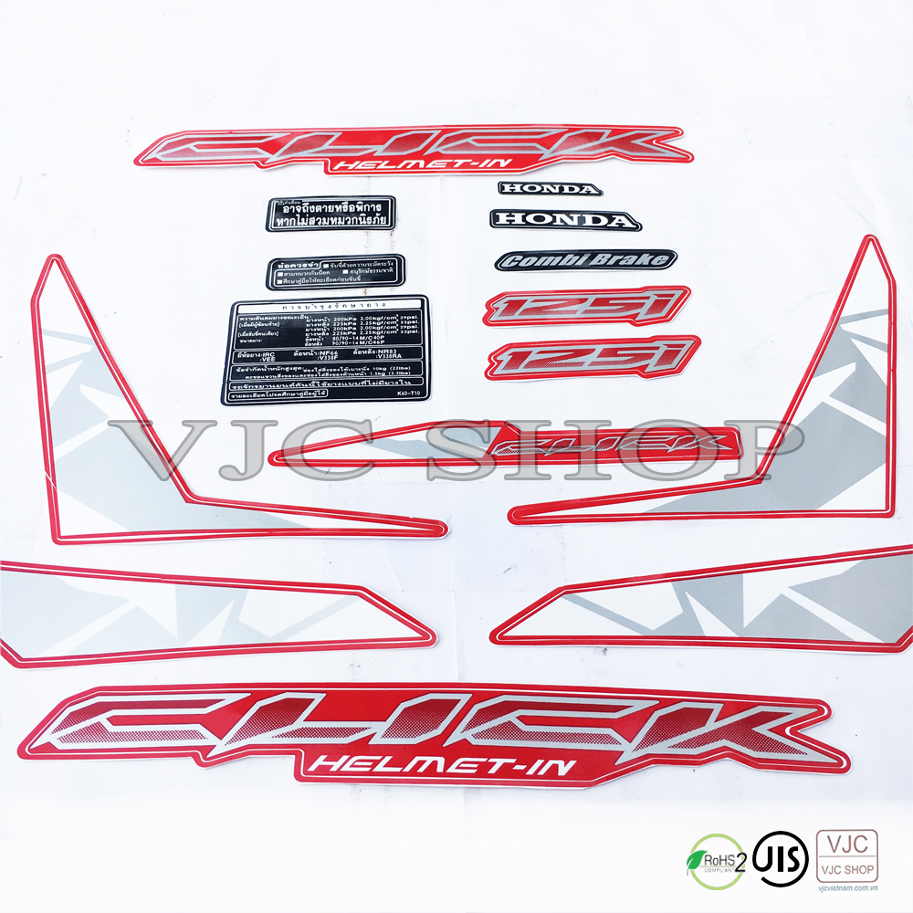 Bộ tem xe Click 2017, các màu lựa chọn cho decal xe Click