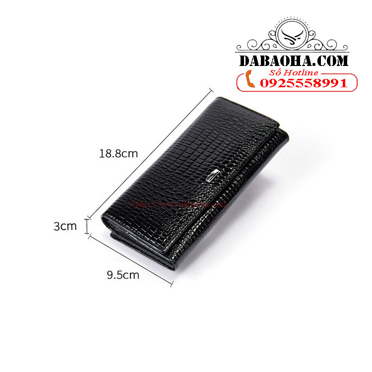 Ví dài nữ da bò thật BHM1069 Ví gập đôi