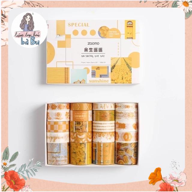 Hộp 20 Cuộn Washi Tape Nhiều Tông Màu Và Chủ Đề (Có Tách Lẻ Set 5Cuộn/16K)