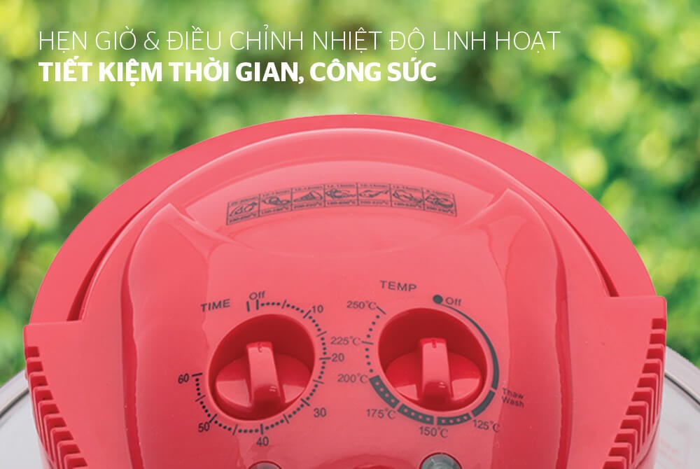 Lò nướng thủy tinh 12 lít SUNHOUSE SH416 đỏ