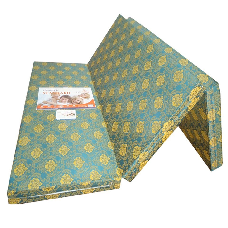 Nệm 1m6x2mx10cm, bông ép nệm gấp 3 thoáng mát, độ bên cao