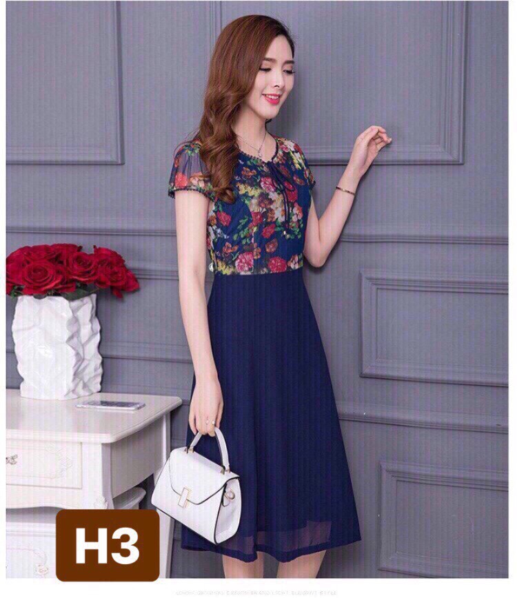 [Hot Hot] Đầm Lụa Quảng Châu Cao Cấp Hàng Nhập Bán Cực Chạy - H3