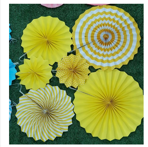 Set 6 cái quạt giấy ảnh thật shop tự chụp