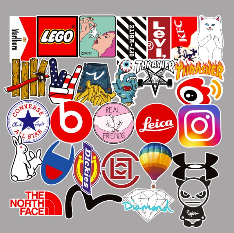 [HCM]Sticker LOGO THƯƠNG HIỆU nhựa PVC không thấm nước dán nón bảo hiểm laptop điện thoại Vali xe Cực COOL #53