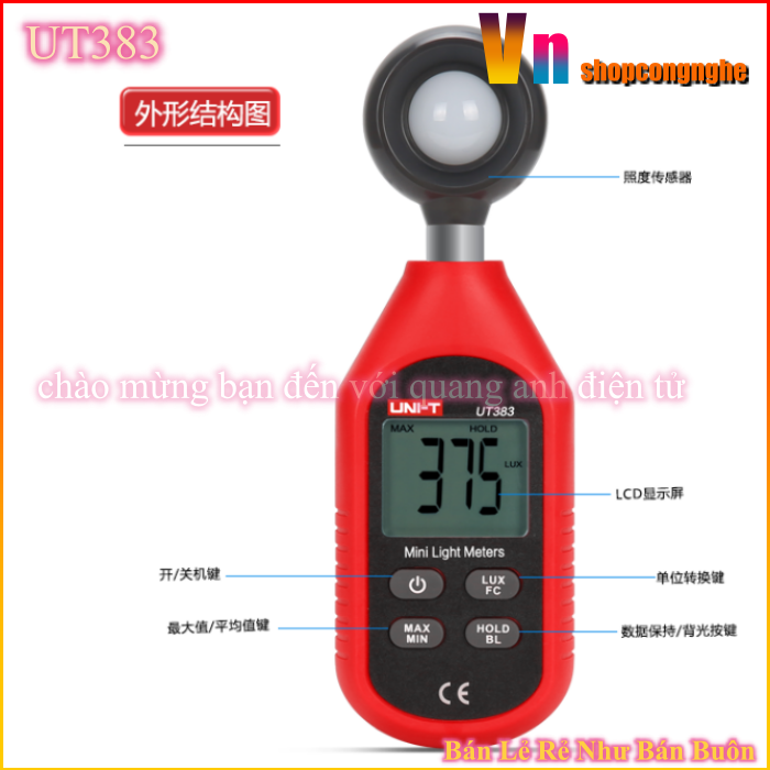 UT383 máy đo cường độ ánh sáng mini Uni-Trend