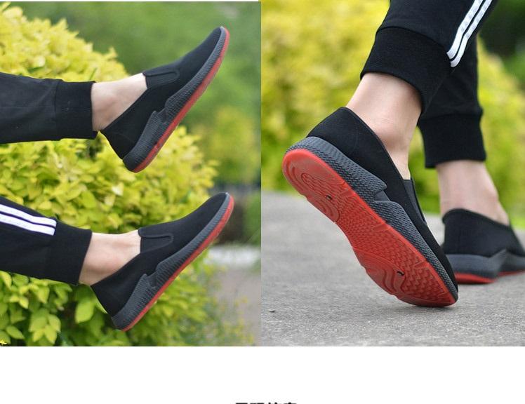 Giày nam -Giày Lười Vải Nam Đen Full Đế 3cm