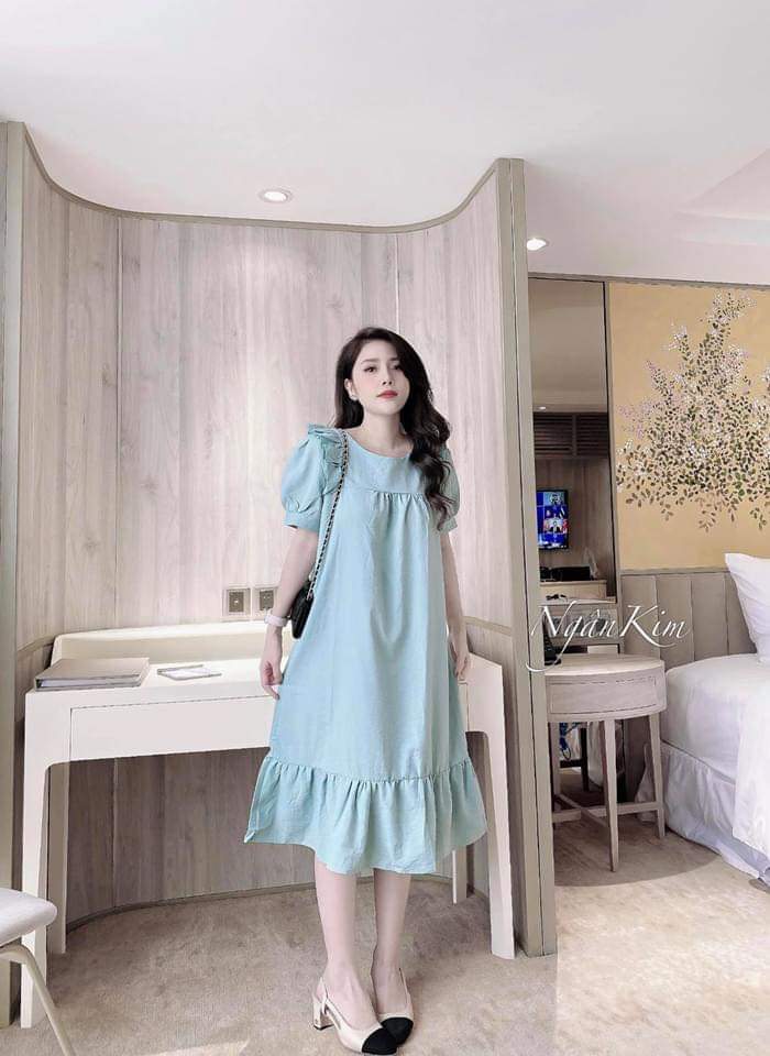 Váy bầu công sở hàng thiết kế dáng xuông