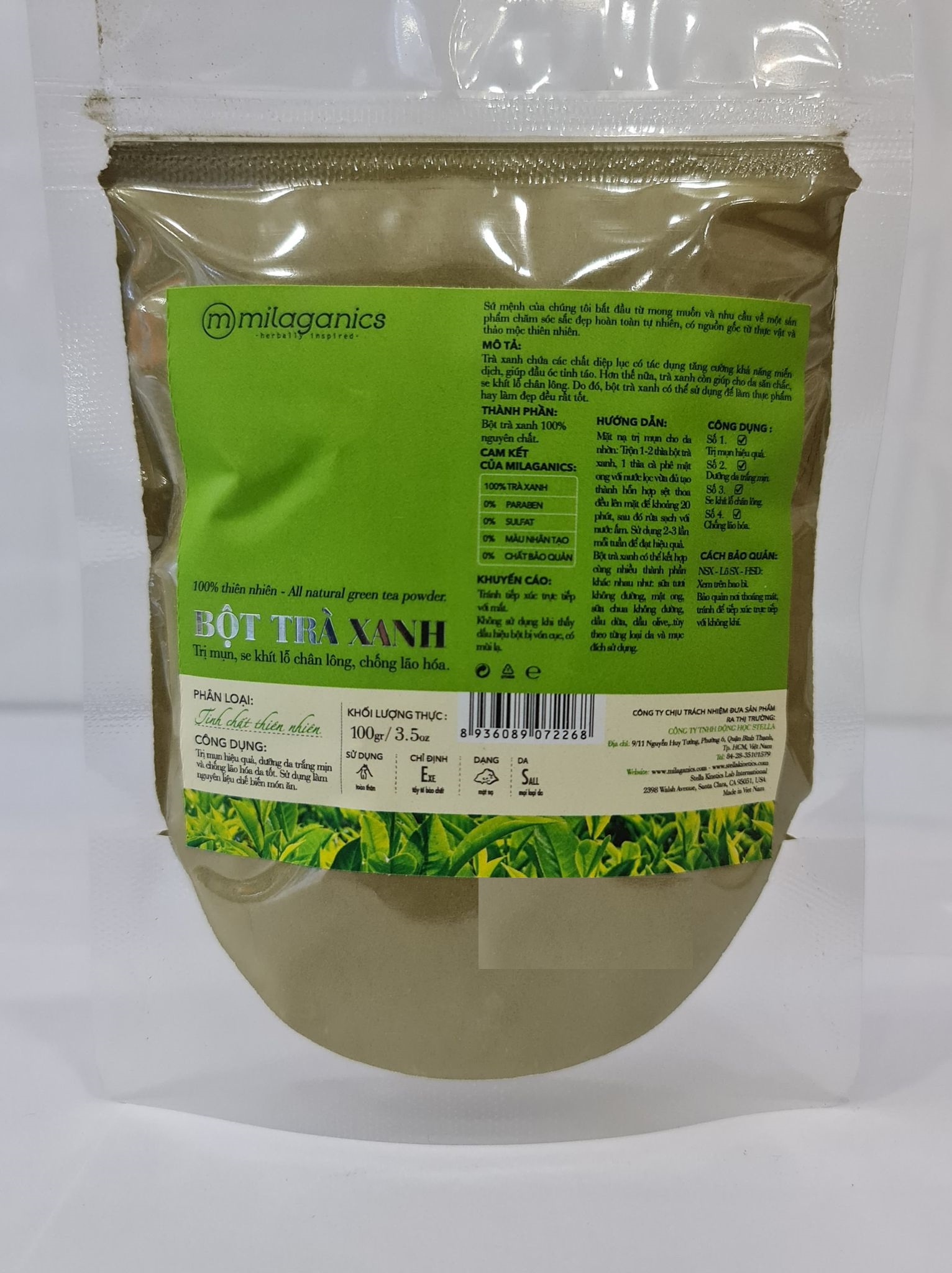 Bột Đắp Mặt Nạ Milaganics 100g