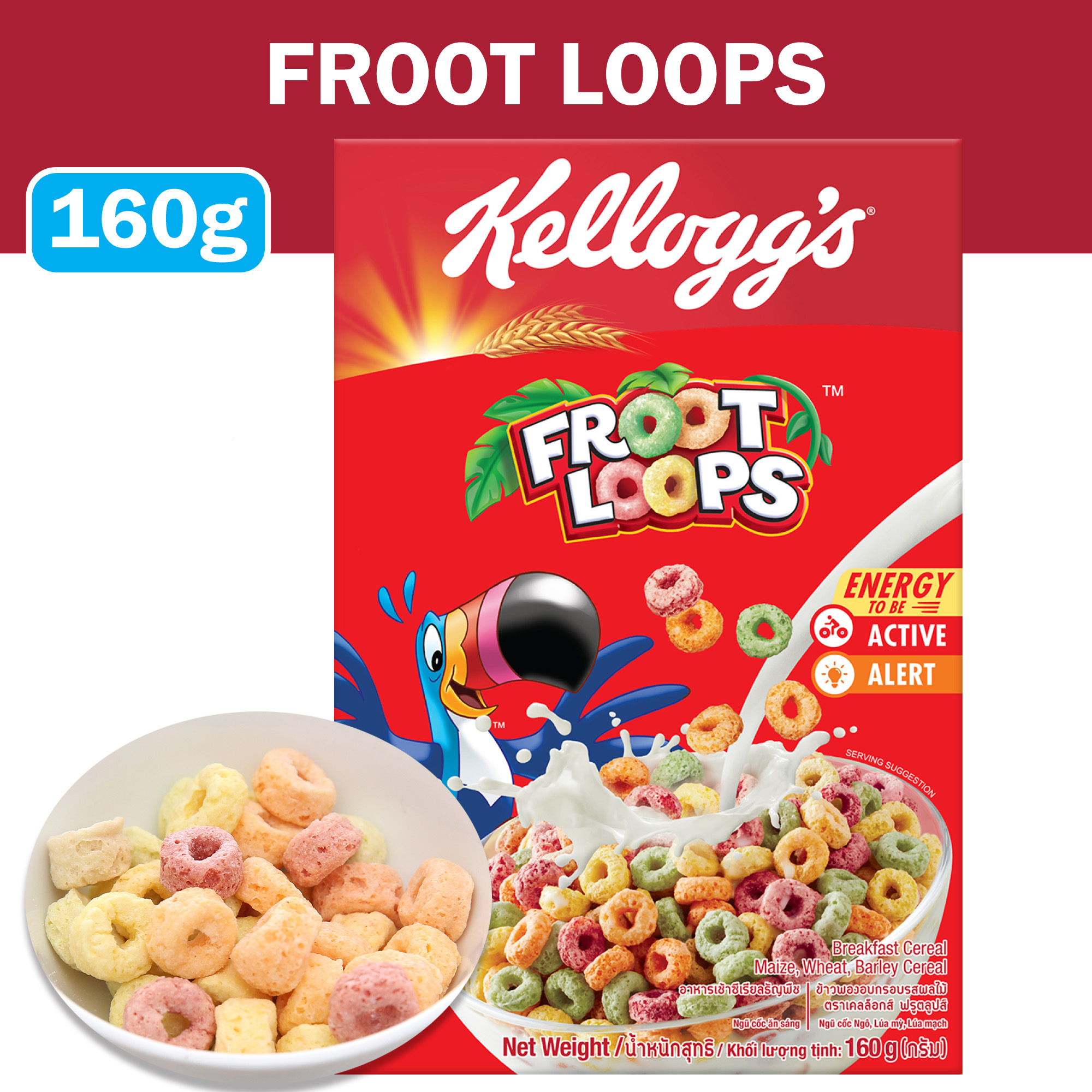 Ngũ cốc ăn sáng Kellogg’s Froot Loops 160g/300g