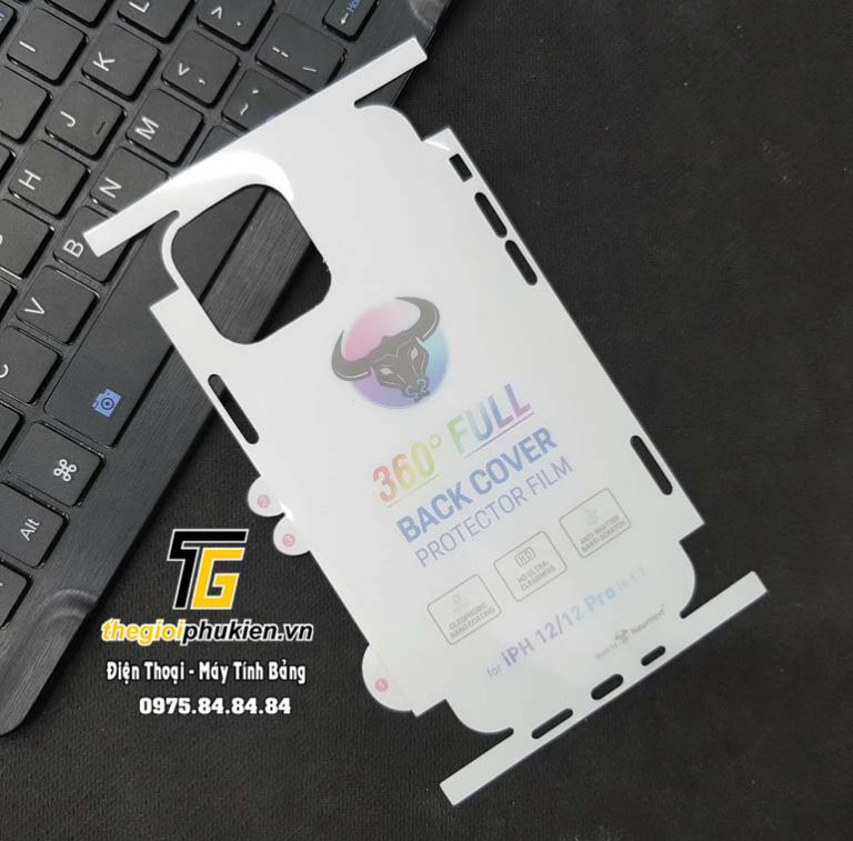 Miếng dán mặt lưng iPhone 12, 12 Mini, 12 Pro, 12 Max, 12 Pro Max trong suốt PPF(Paint Protection Film)