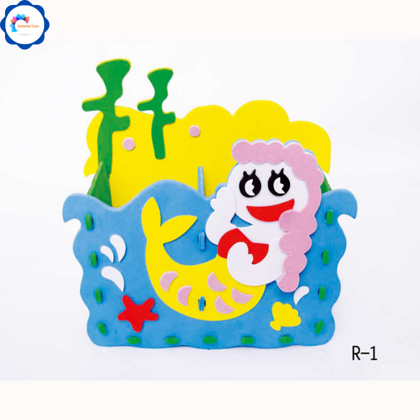 [HCM][ĐỒ CHƠI DIY] Đồ Cắm Bút Hộp Đựng Bút Viết Hoạt Hình Handmade Tự Làm Cho Bé Mẫu Giáo- SOHANEI FAM - Đồ Chơi Thủ Công Sáng Tạo DIY