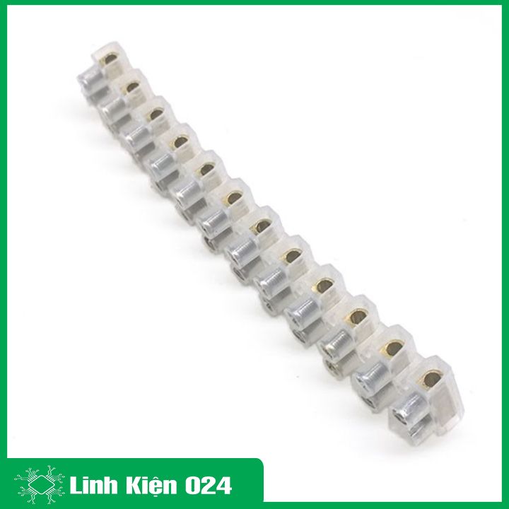 Cầu đấu dây điện 12P 20A X3-2012 nhựa trắng nối dây điện nhanh chóng