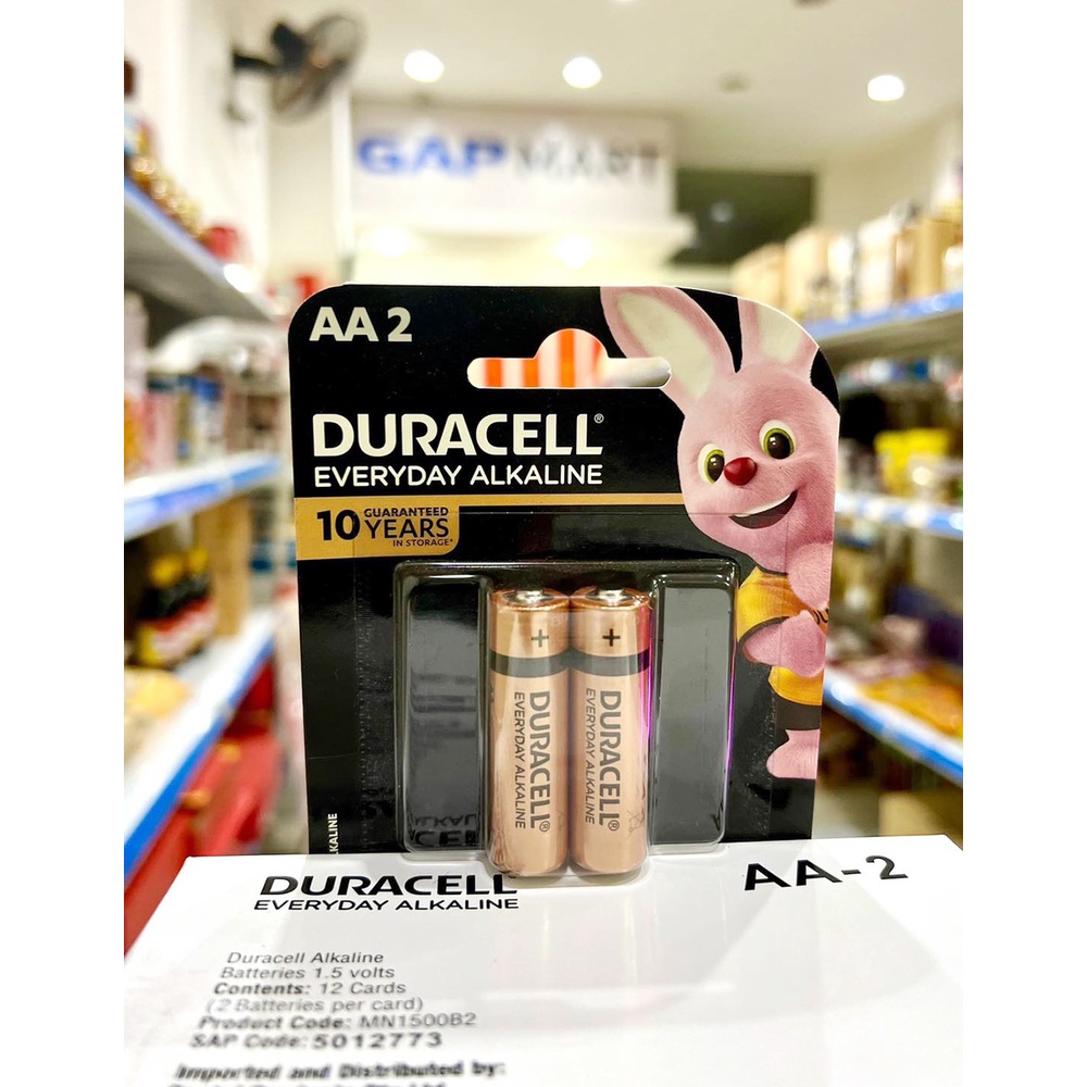 Combo 5 vỉ pin tiểu AA Duracell Alkaline (1 vỉ 2 viên) chính hãng