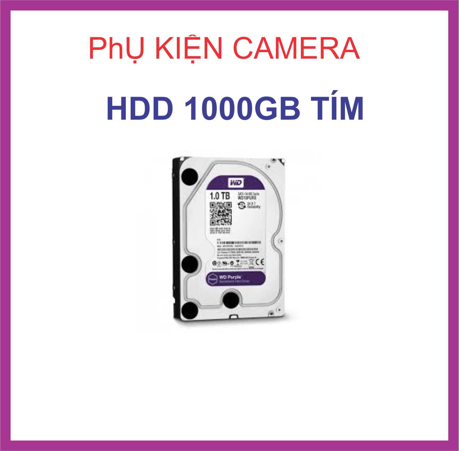 Ổ cứng chuyên dụng camera hdd 1000gb western tím