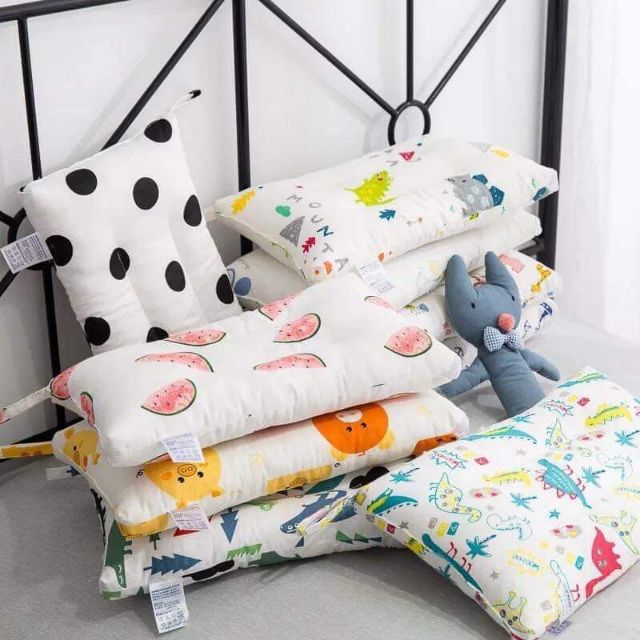 Gối ngủ cho bé yêu trên 2 tuổi vỏ chất cotton mềm mát, thấm hút mồ hôi, ruột bông mềm mại, thoáng khí, có rãnh chống đổ mồ hôi đầu trong khi ngủ, KHUYẾN MÃI SỐC HÔM NAY