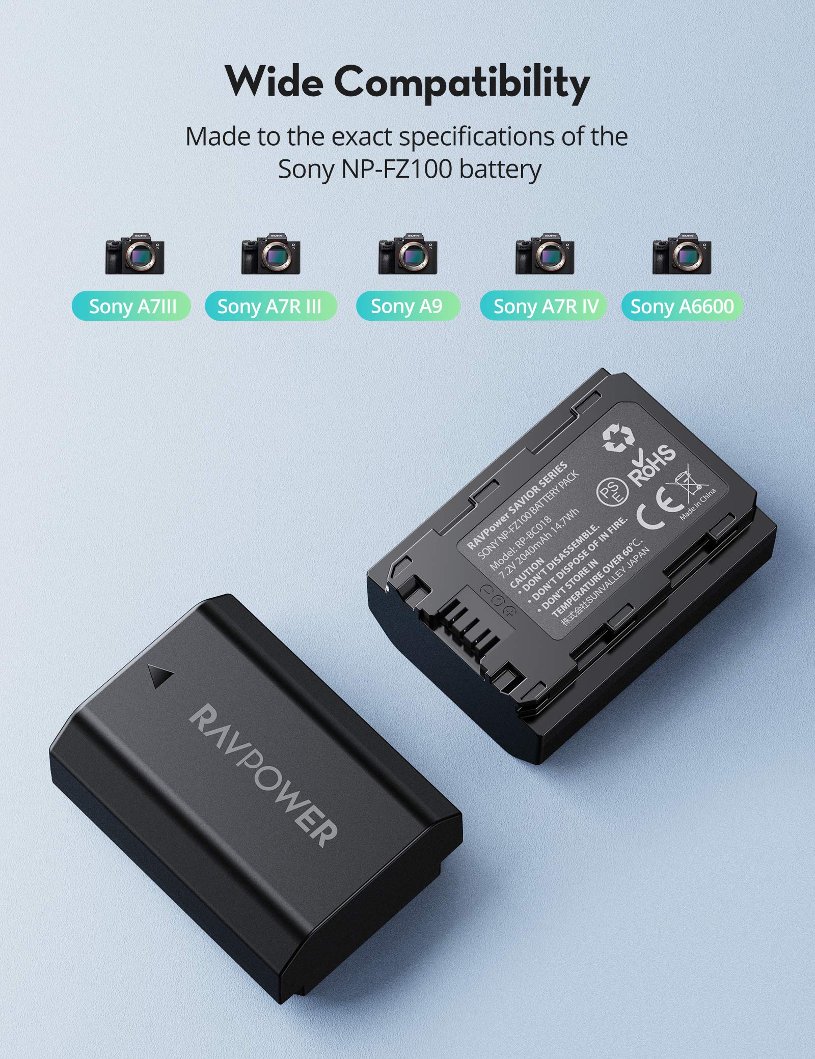 Pin máy ảnh Ravpower FZ-100