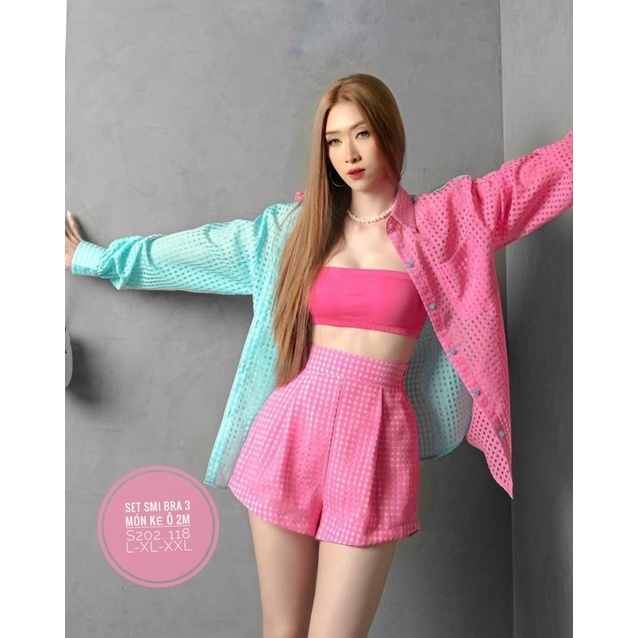 [N.T BIGSIZE] set áo sơ mi 2 màu
