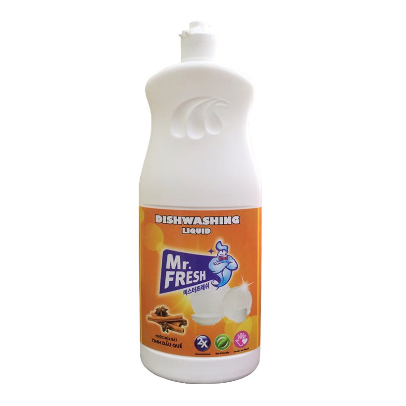 Nước rửa chén bát Mr.Fresh 820ml tinh dầu quế và trà xanh