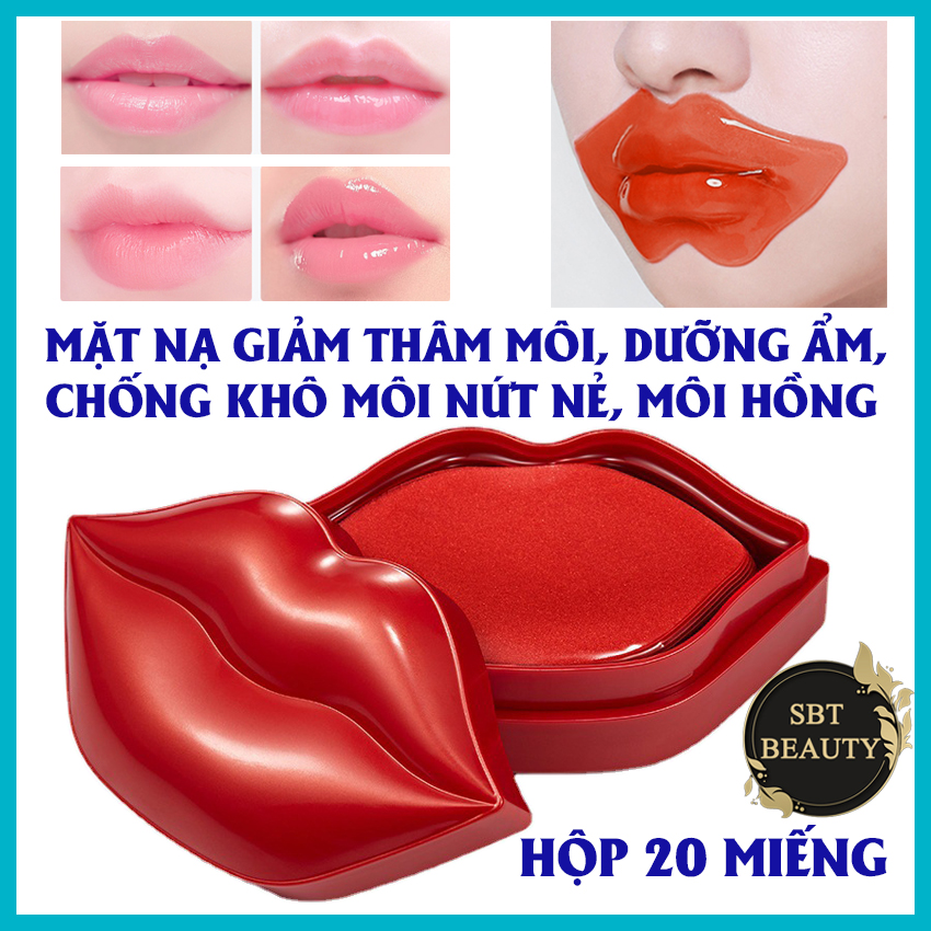 Hộp 20 Miếng Mặt Nạ Môi Zozu Chiết Xuất Từ Trái Cherry, Bột Yến Mạch Giúp Làm Môi Hồng Căng Mọng, Dưỡng Ẩm, Chống Khô Môi, Nứt Nẻ Hiệu Quả