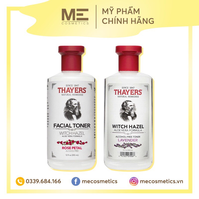 Nước hoa hồng Thayers Alcohol Free Witch Hazel Toner 355ml - Rose (mọi loại da)