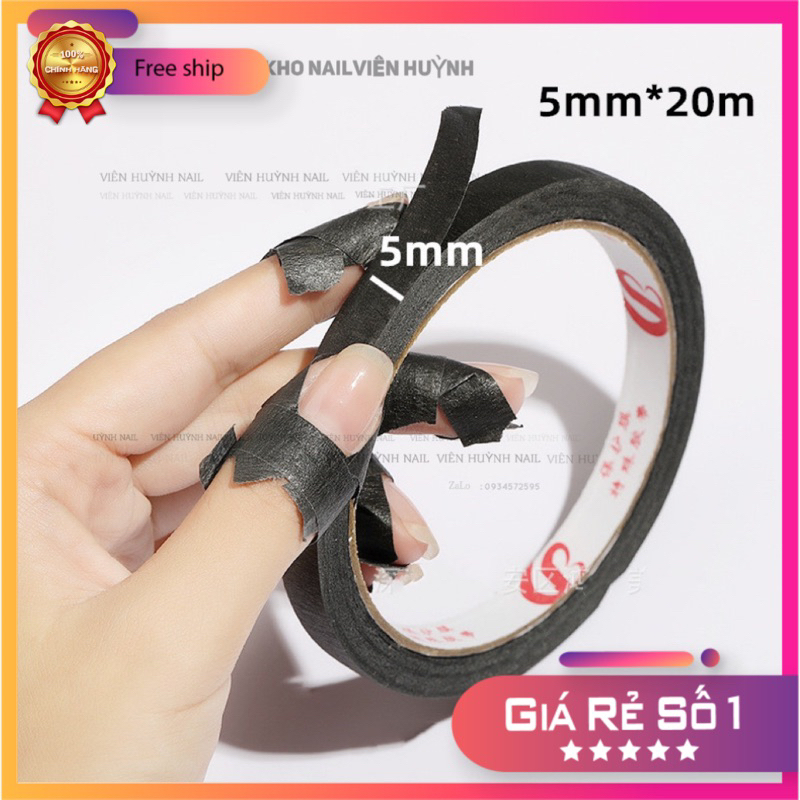 Black adhesive tape for styling and protection of nails when heating