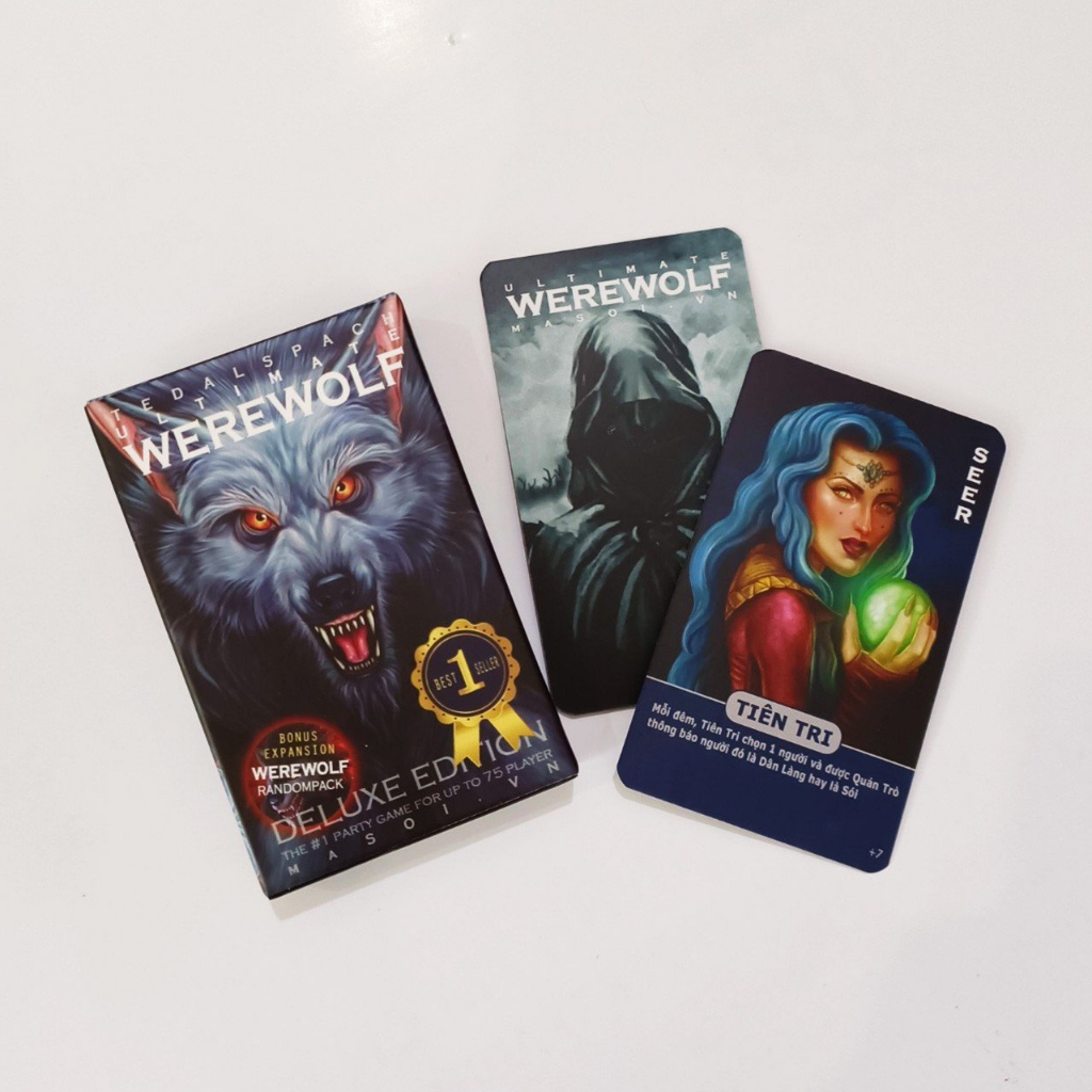 Combo 2 bộ bài Ma sói Characters và Ma sói Deluxe 21 lá