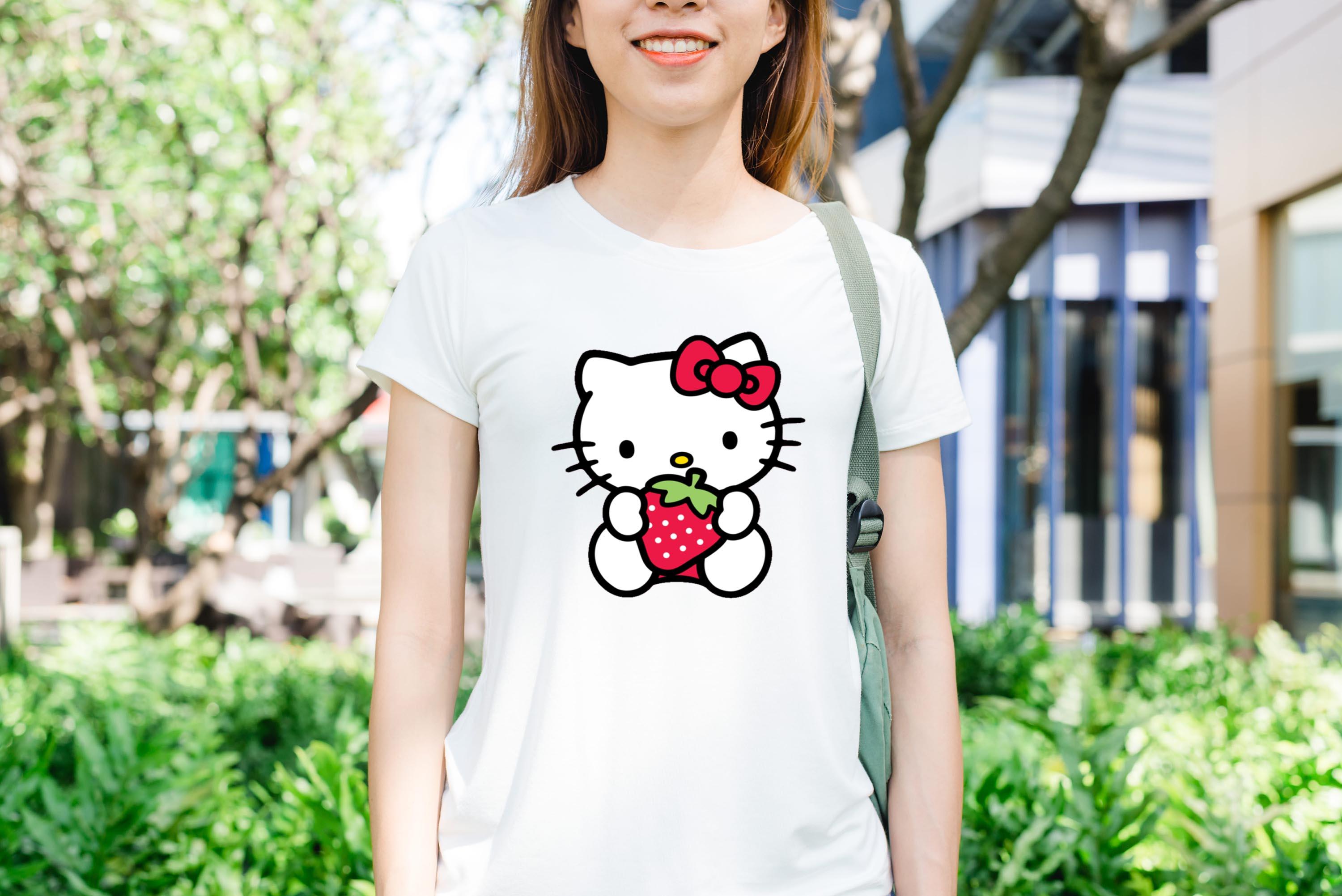 [HCM]Áo thun in hình kitty dâu