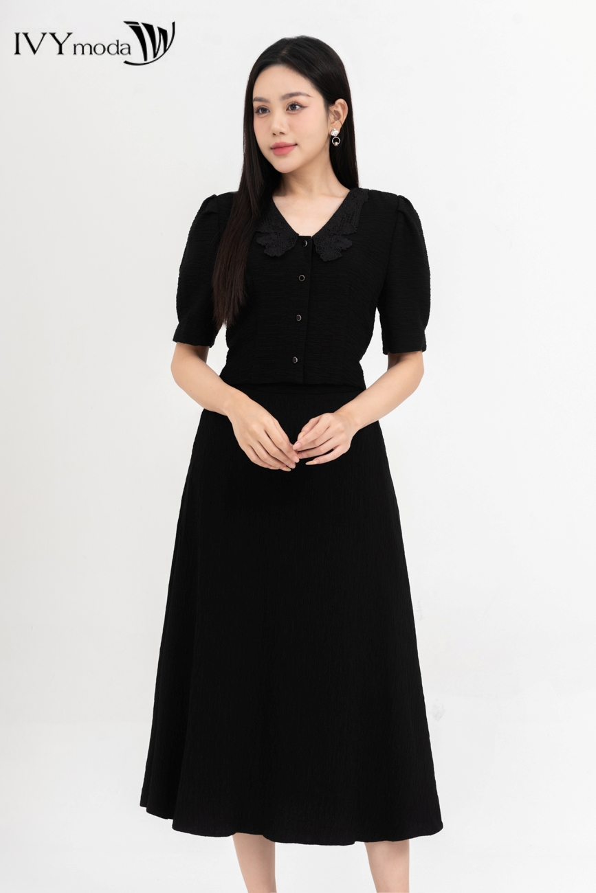 Áo kiểu black tencel ivy moda ms 16m8691