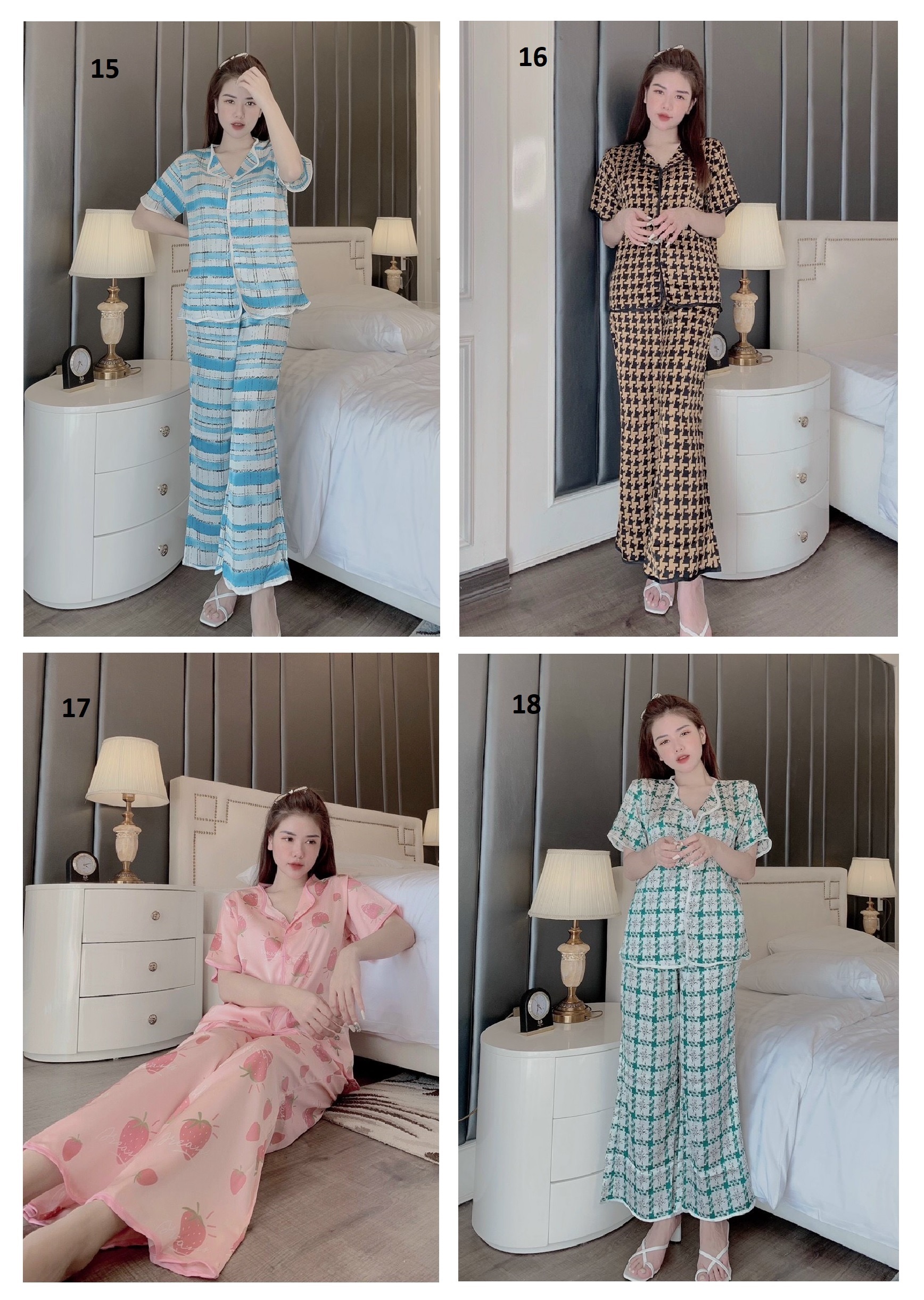 Đồ Bộ Lụa Latin - Satin - Lượn Sóng