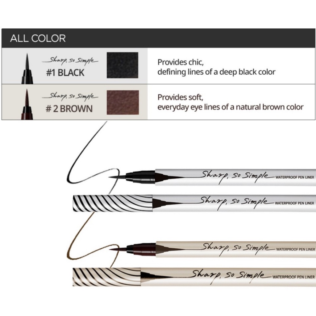 Chì Kẻ Mắt Chống Nước Clio Sharp So Simple Waterproof Pencil Liner 01 02