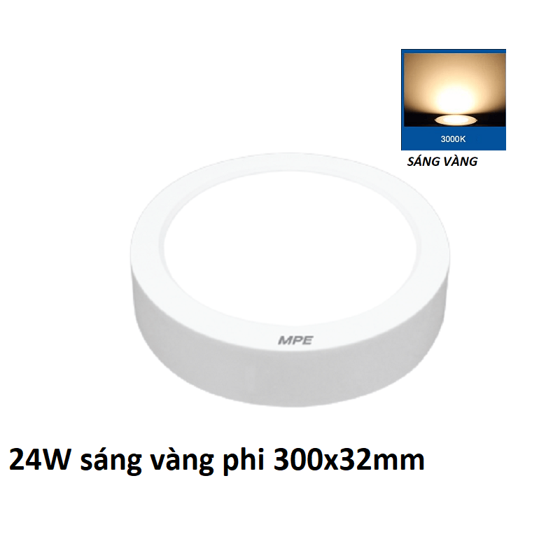 Đèn led ốp trần gắn nổi 12w, 18w, 24w thân nhựa chính hãng mpe