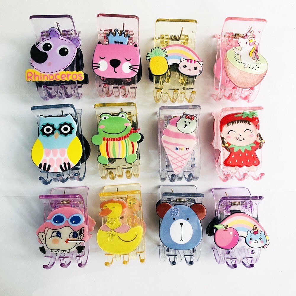 [FREESHIP + HOÀN TIỀN 50K] [ LOẠI 1 ] 1 Kẹp Càng Cua ( Gấp Tóc ) 5 Răng Trong Suốt Đính Hình Hoạt Hình 3D Siêu Hot ( Ngẫu Nhiên ) - Phụ Kiện OHaLa PKHN0005