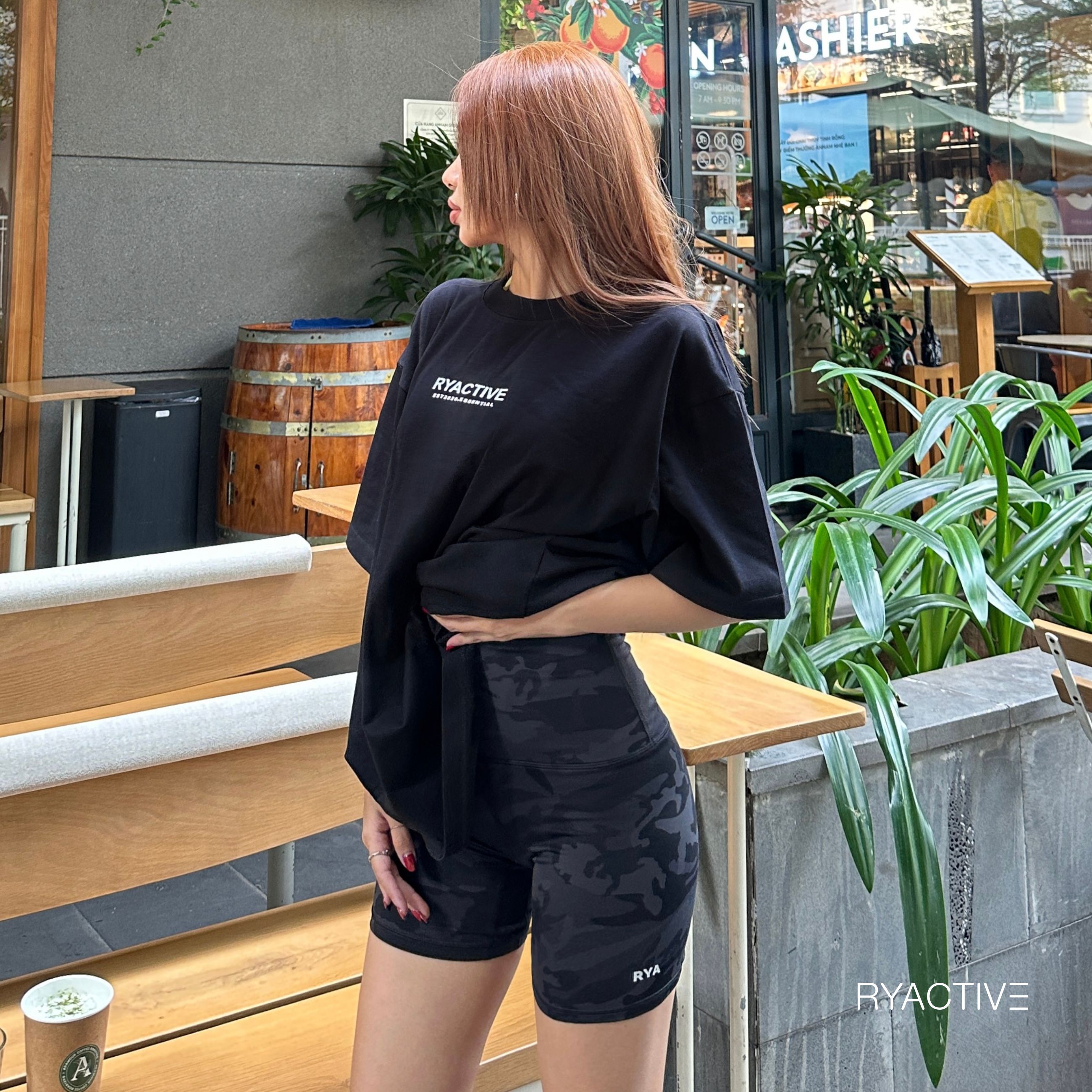 Áo thun form oversize RYACTIVE - RYACTIVE ESSENTIAL TEE  Black