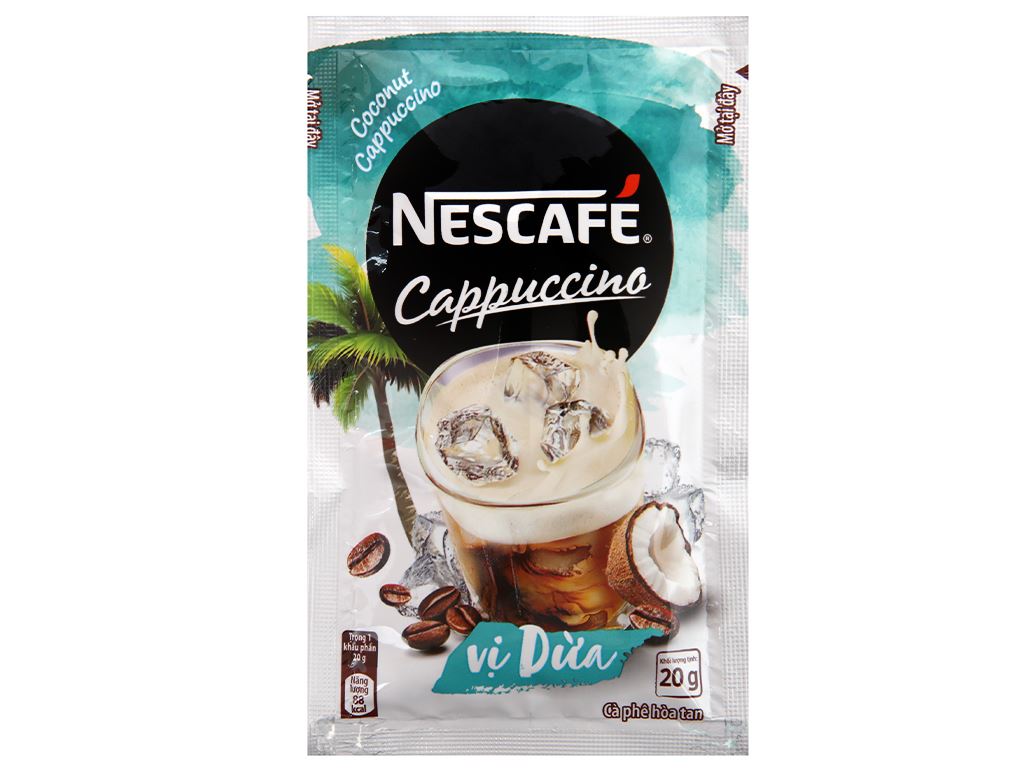 Cà phê hòa tan NESCAFÉ Cappuccino Vị Dừa (Hộp 10 gói x 20g)