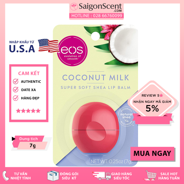 [Chọn mùi] Son dưỡng EOS trứng Super Soft Shea Lip Balm ( 7g )