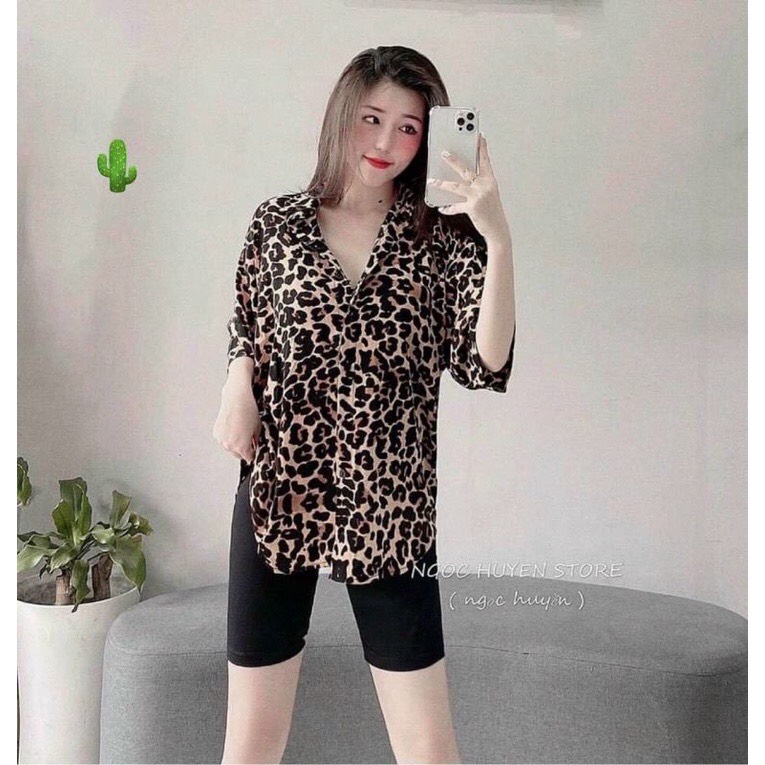 Áo sơmi beo , xám báo và ngựa vằn form rộng  60kg mặc thoải mái (có bán quần)Chất: kate lụa 100%