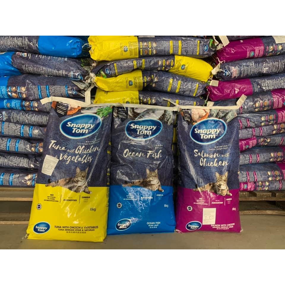 [BAO 8KG] Hạt Cho Mèo Mix Cá Cơm Sấy Snappy Tom - [Nông Trại Thú Cưng]