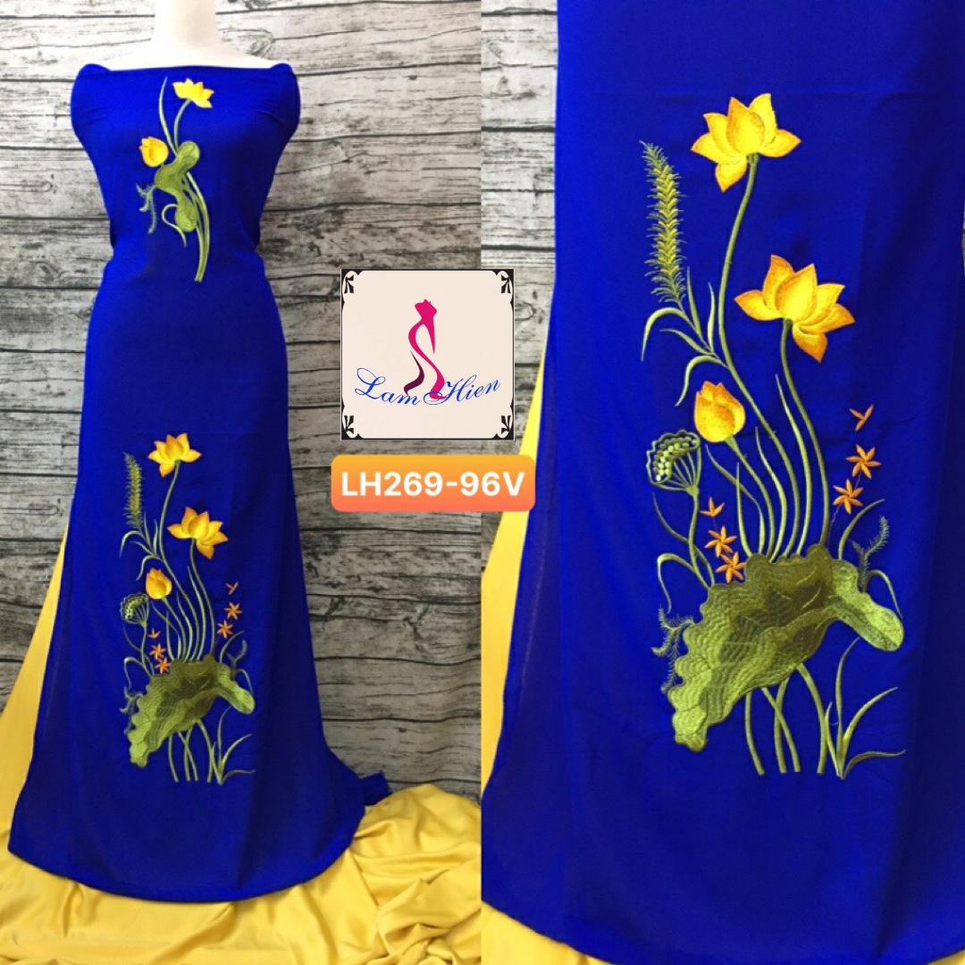 Vải may áo dài bông thêu LH269